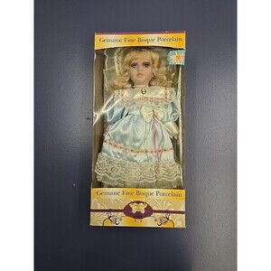 Jenny Faith Collection Genuine Fine Bisque Porcelain Doll Blue Eyes Blonde Hair